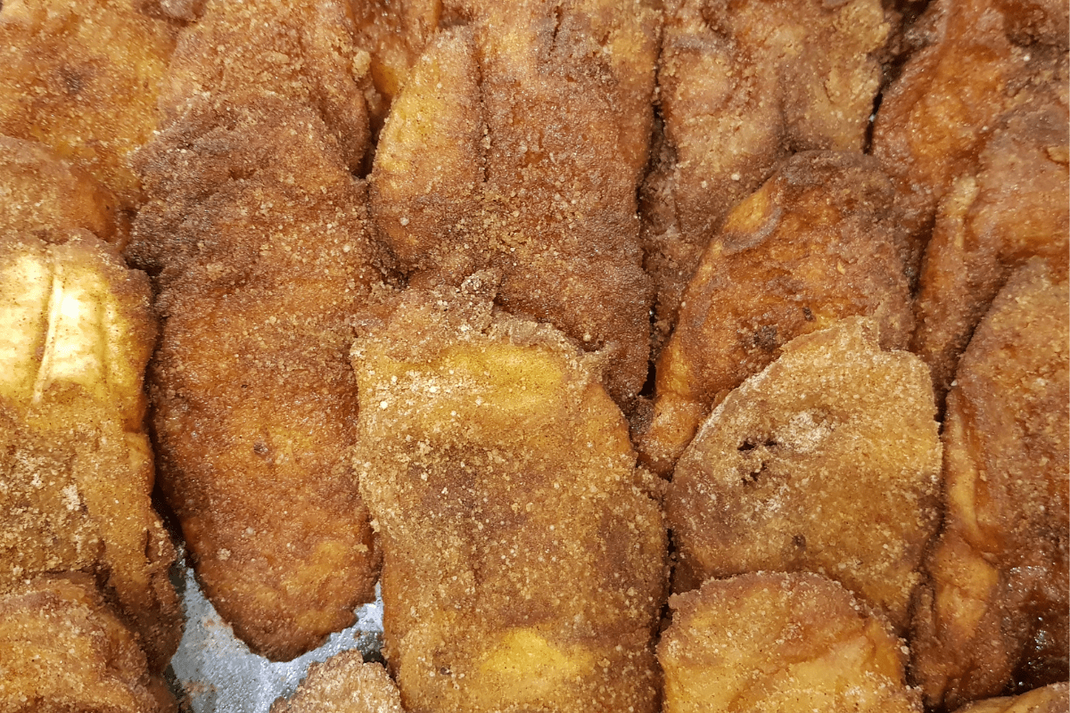 fried Brazilian french toast slices with cinnamon sugar