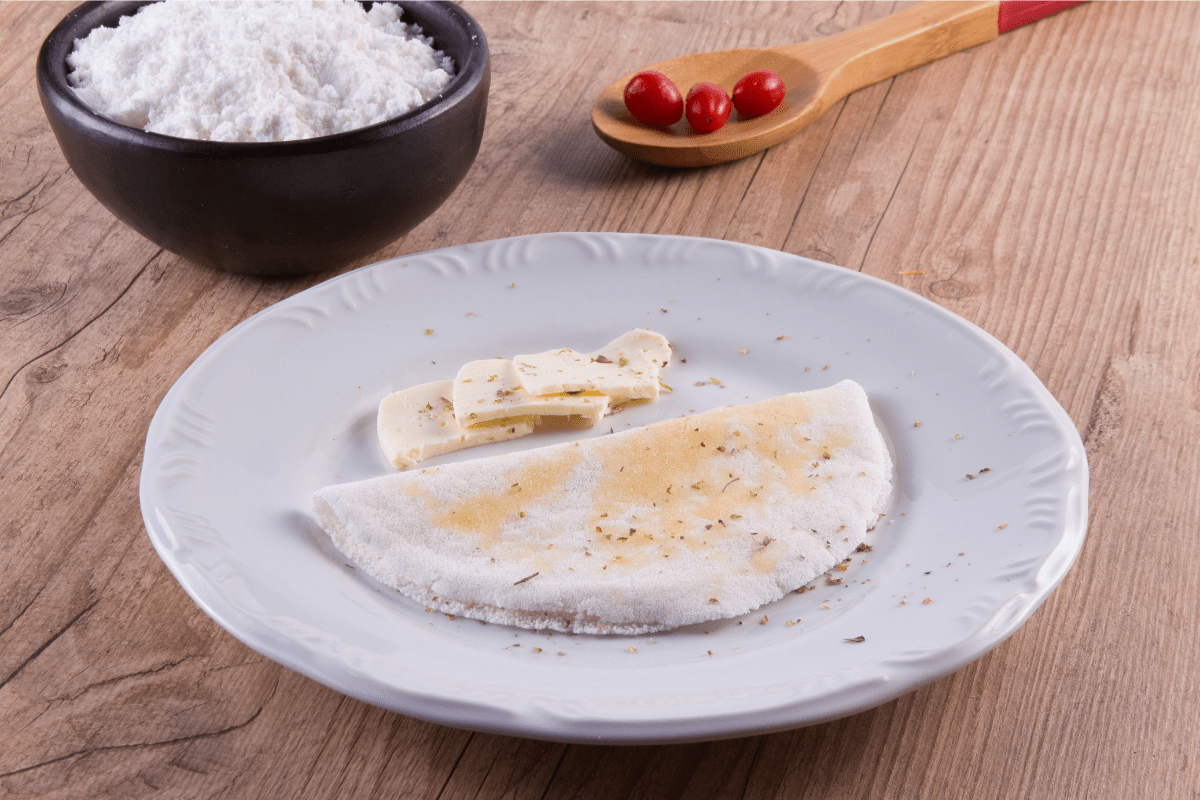 Brazilian crepe made from tapioca flour on a plate