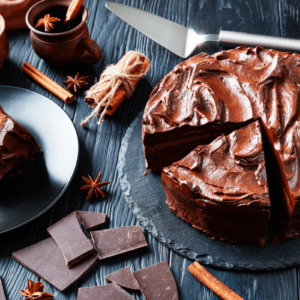 brazilian carrot cake with ganache topping