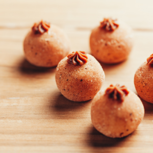 pumpkin fudge balls with cinnamon sugar dusting