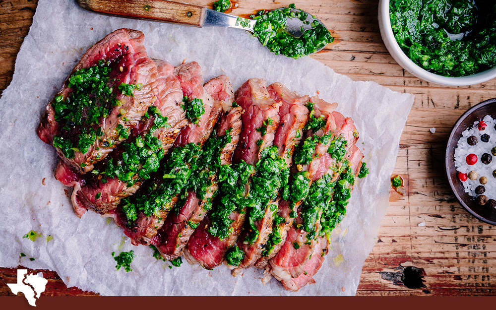 Brazilian Marinaded Bife da Vazia with Chimichurri